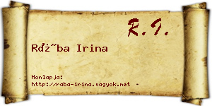 Rába Irina névjegykártya